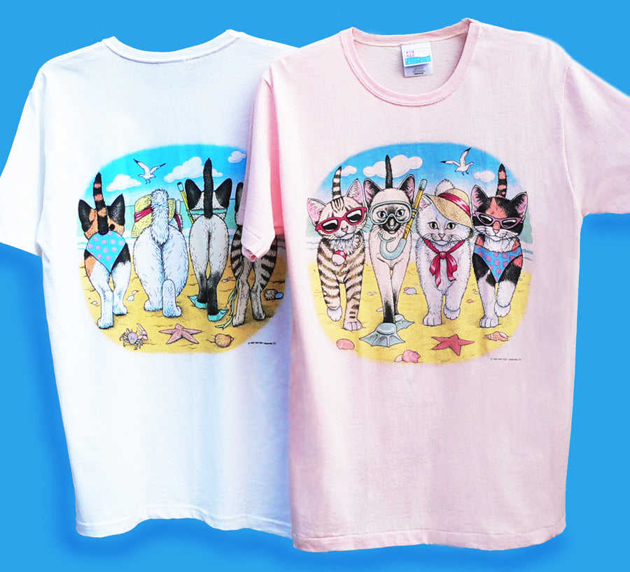 Beachy Coming and Going Kittens Hep Cat Tee