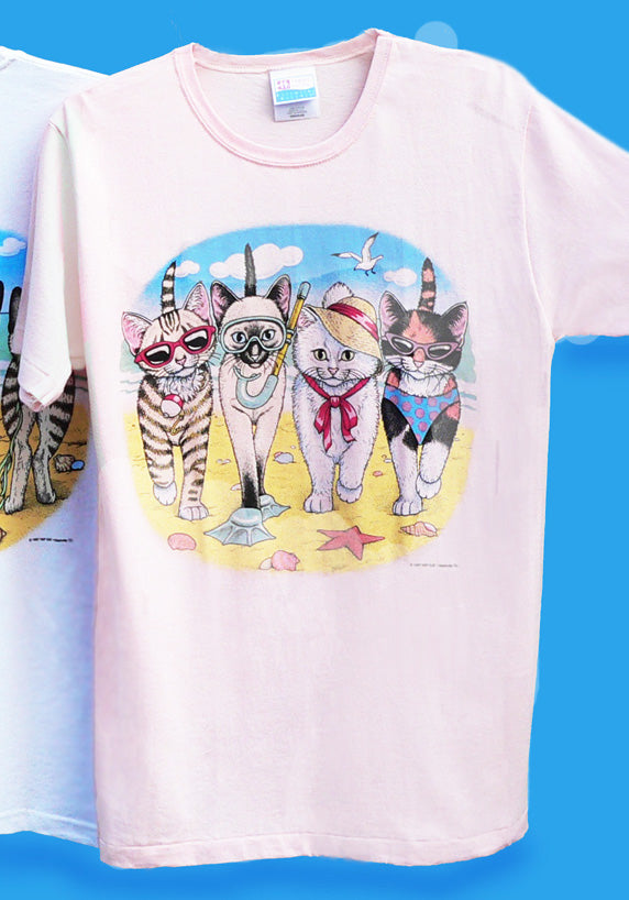 Beachy Coming and Going Kittens Hep Cat Tee