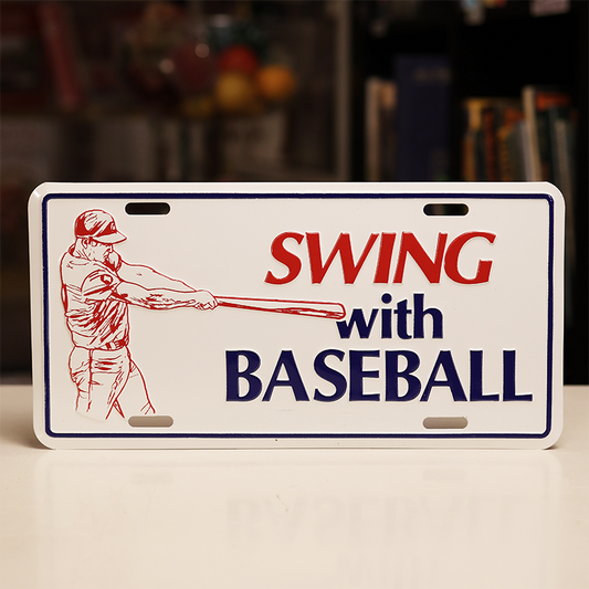 "Swing With Baseball" Novelty License Plate