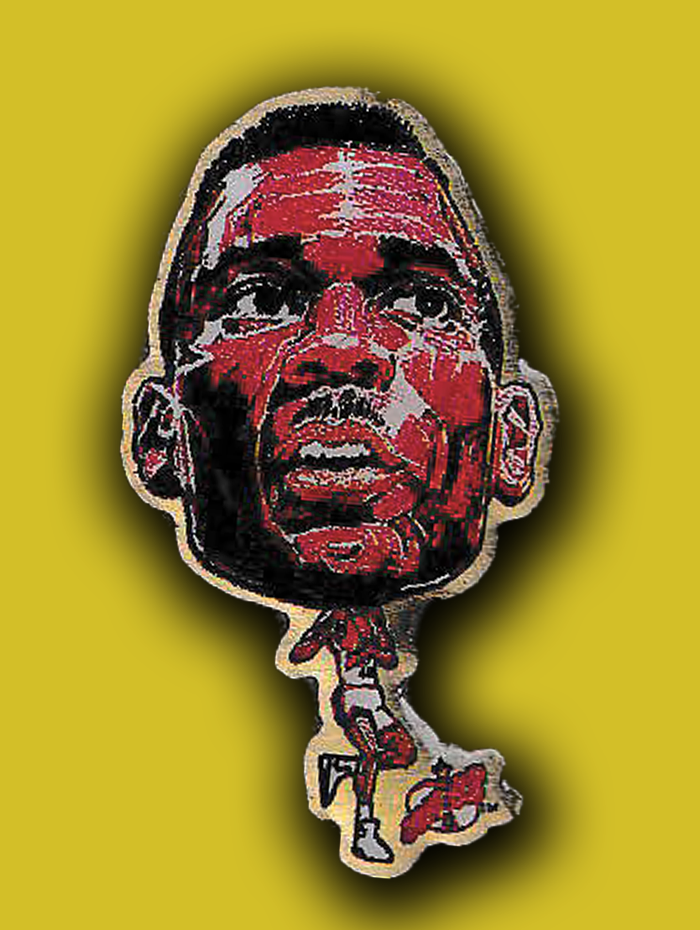 An enamel pin featuring a portrait of Shawn Kemp