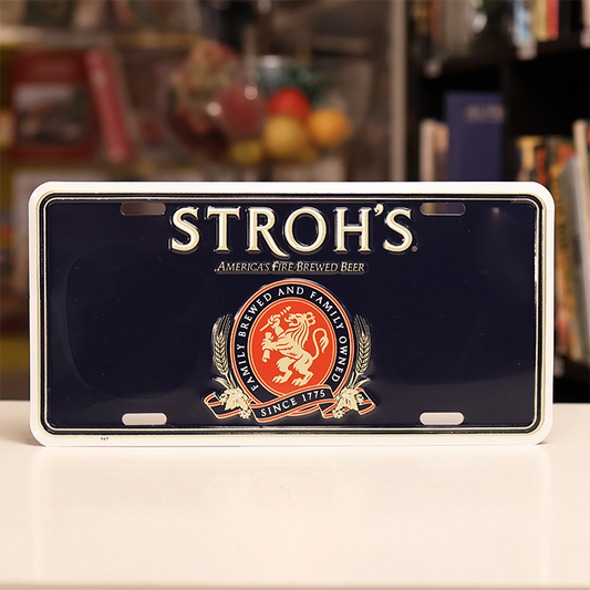 Stroh's Beer Novelty License Plate