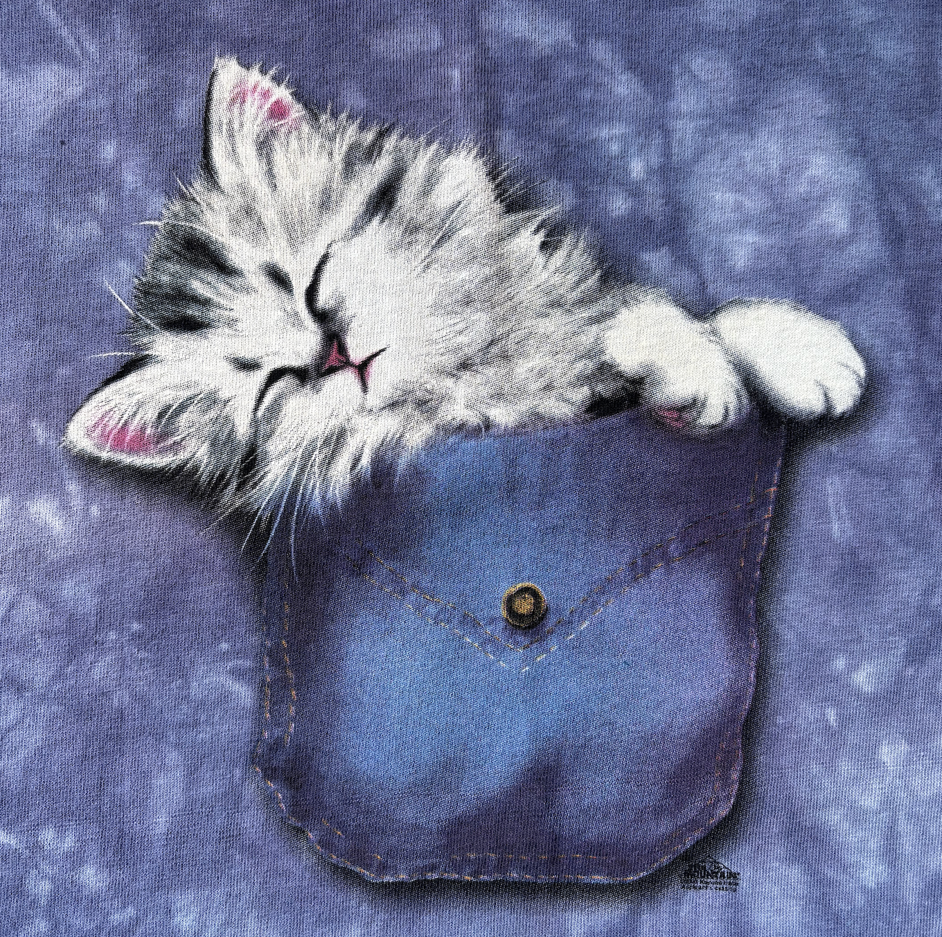 Sleepy Kitten in Faux Pocket Tee