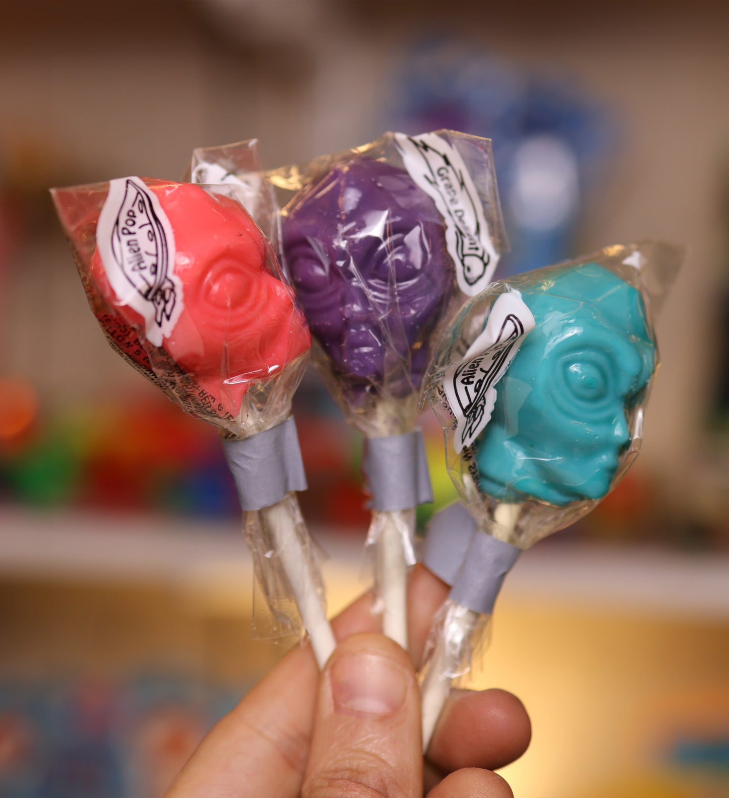 Original 1990s Alien Pop Store Display & Lollipops