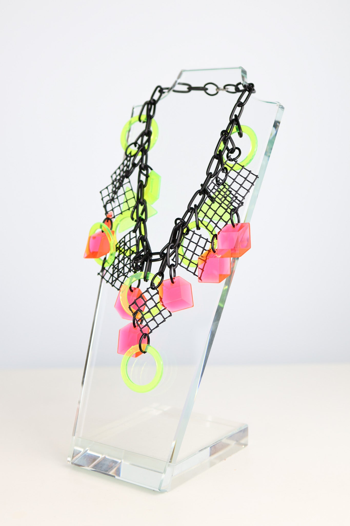 OOAK Postmodern Acrylic Necklace by Artist Eve Kaplin