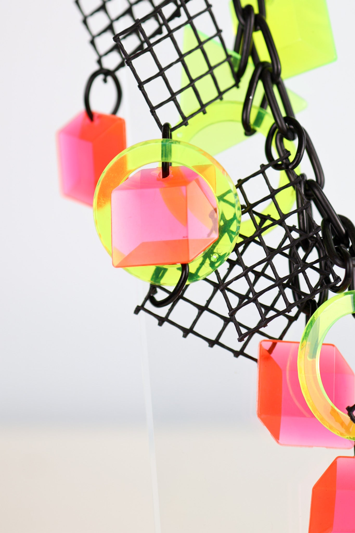 OOAK Postmodern Acrylic Necklace by Artist Eve Kaplin