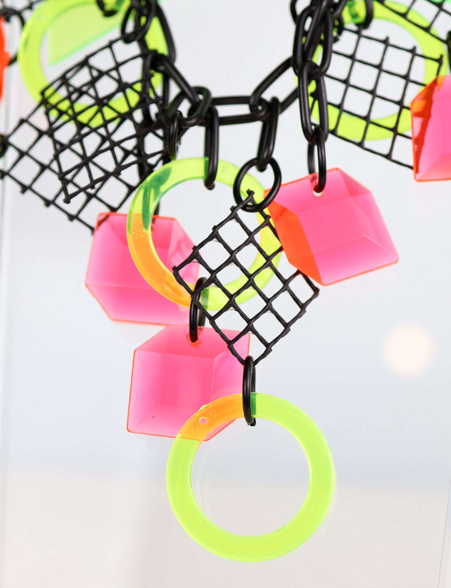 OOAK Postmodern Acrylic Necklace by Artist Eve Kaplin