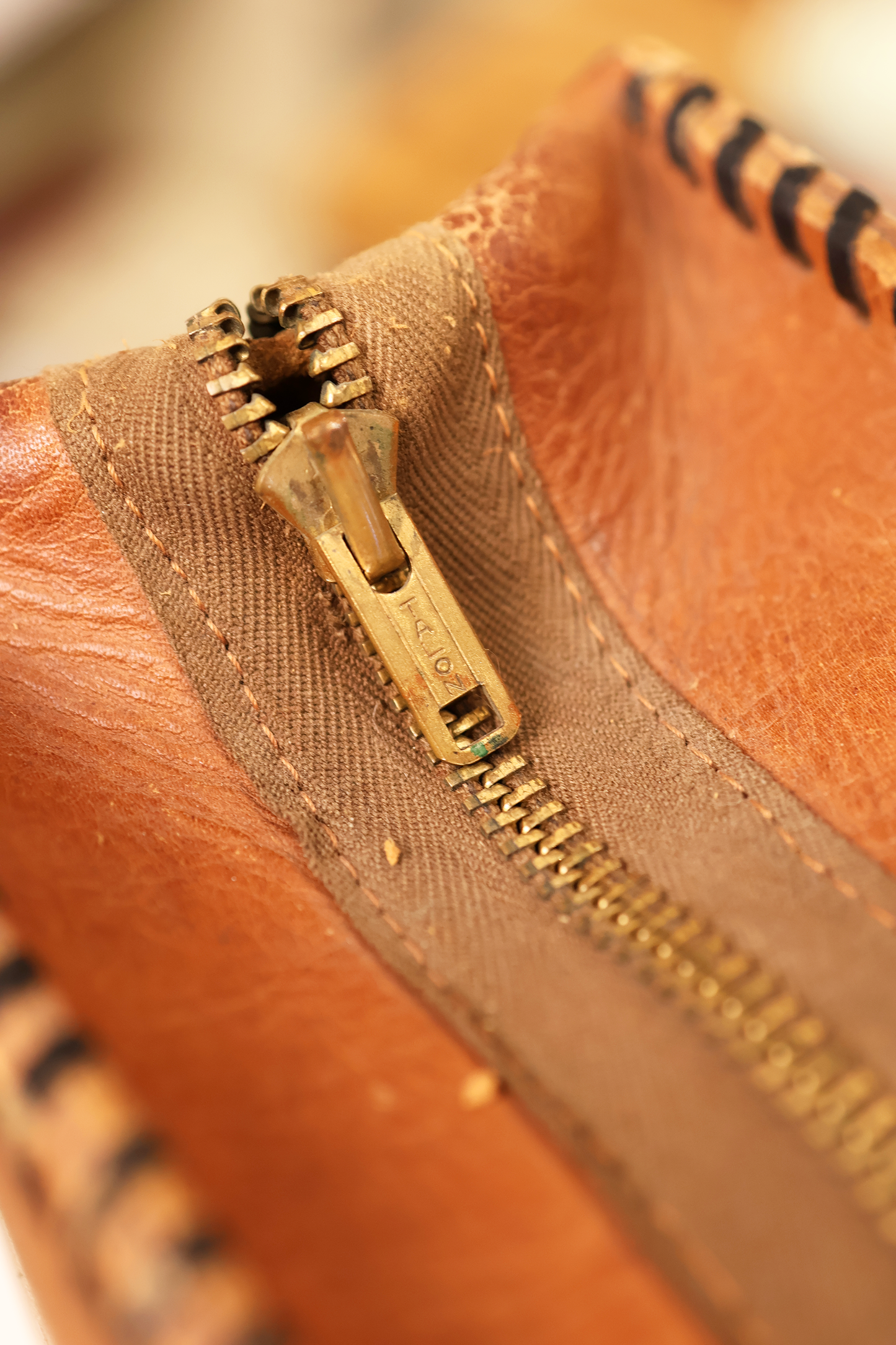 Mid Century Hand Tooled and Painted Charlie Chaplin Satchel