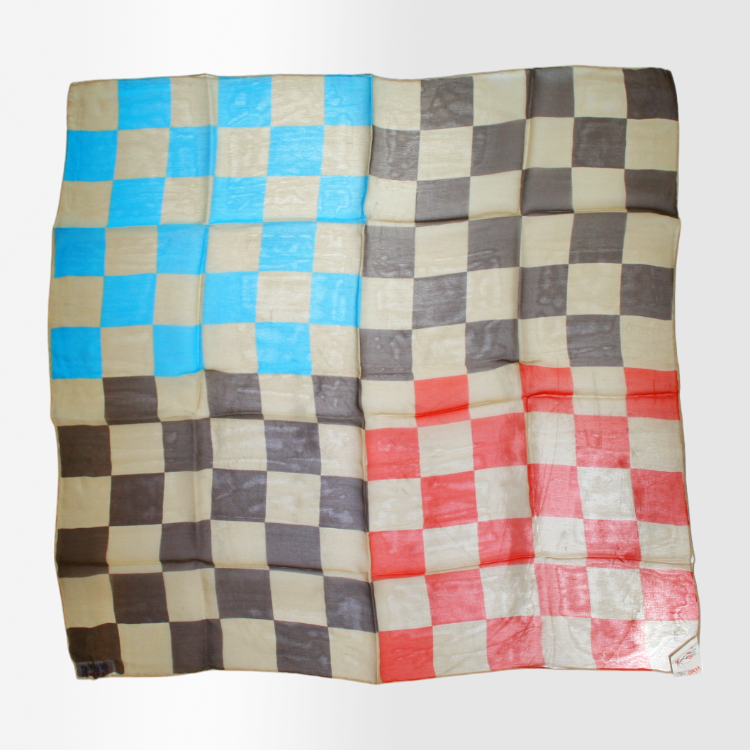 Mid Century Sheer Checker Print Scarves by Echo