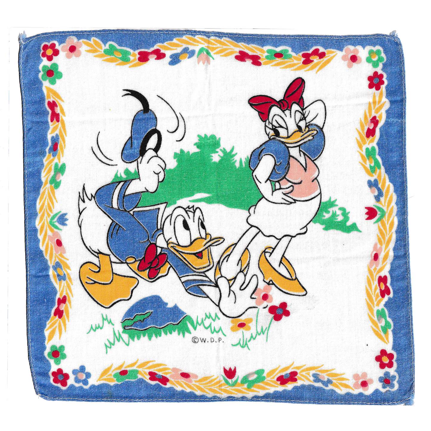 Vintage Donald Duck & Daisy Handkerchief