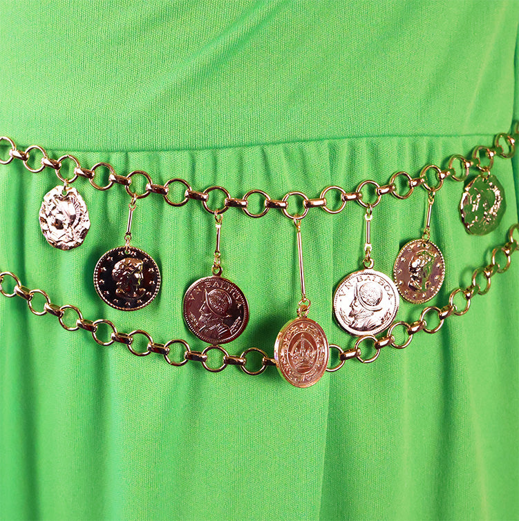 Deadstock Chain Swag Belts with Coin Charms