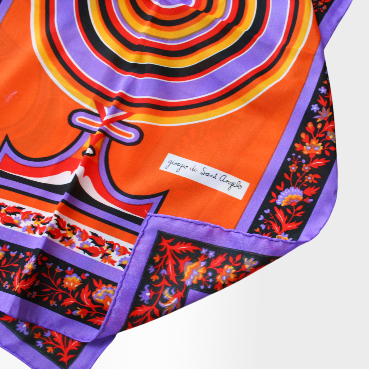 1960s Elephant Silk Scarf by Giorgio Sant'Angelo