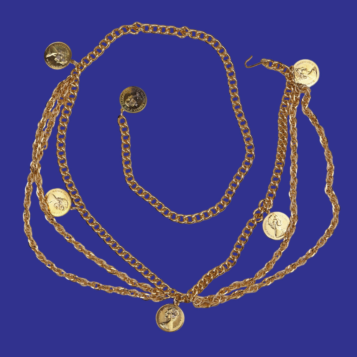 Deadstock Chain Swag Belts with Coin Charms