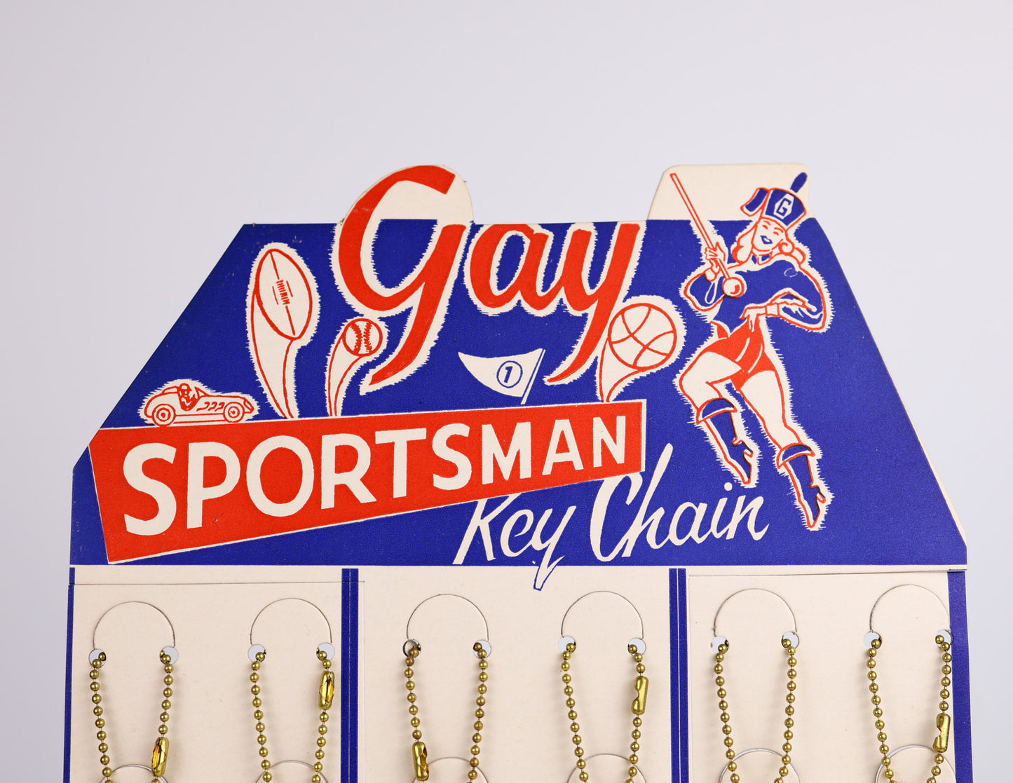 Gay Better Products "Sportsman" Gold Plated Keychain Store Display & Product