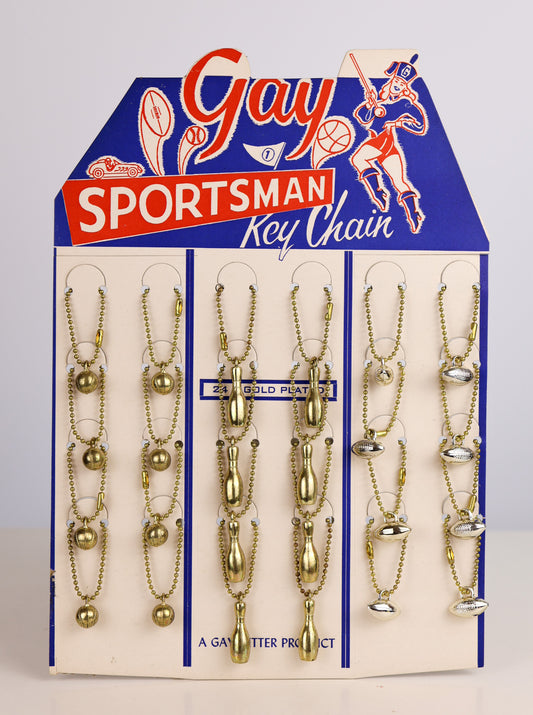 Gay Better Products "Sportsman" Gold Plated Keychain Store Display & Product
