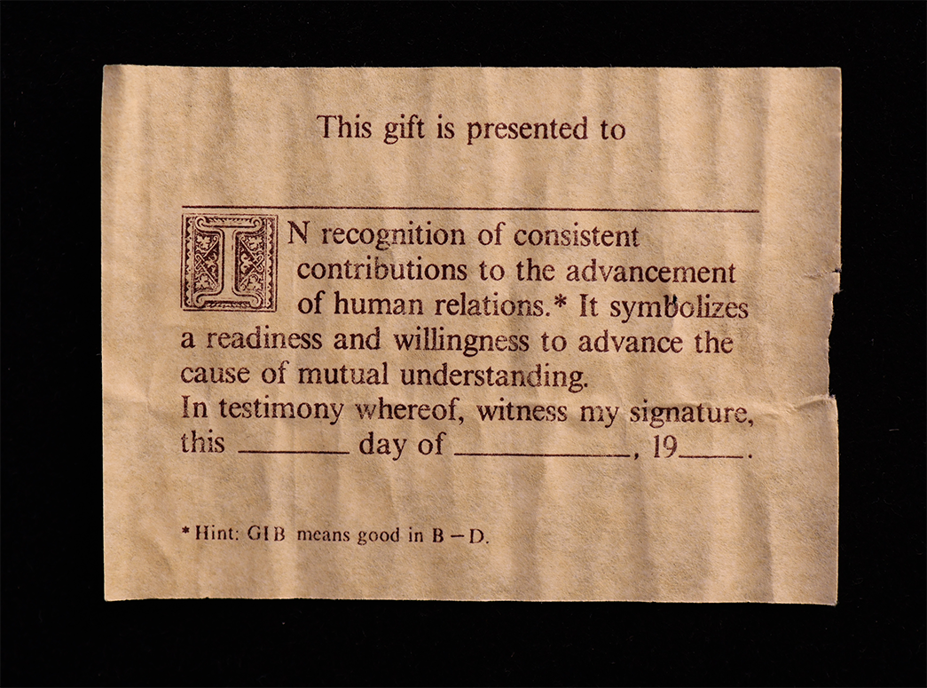 Vintage 1970s "Good in Bed" Necklace & Certificate