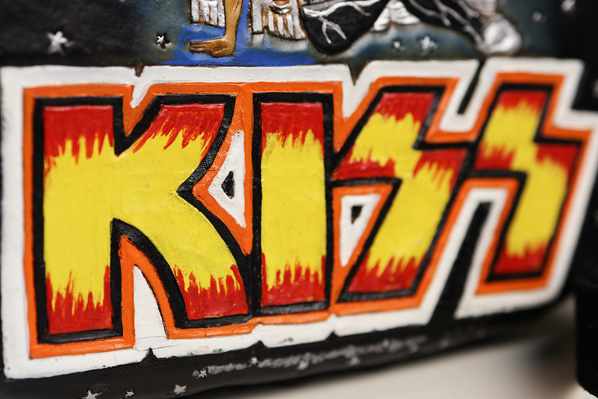 Hand Tooled & Painted KISS Purse