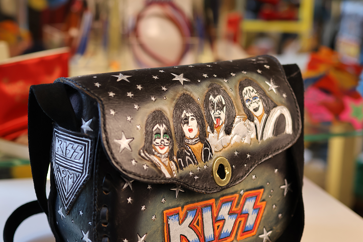 Hand Tooled & Painted KISS Purse