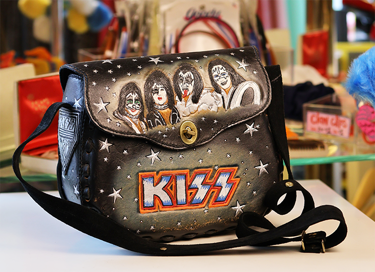 Hand Tooled & Painted KISS Purse