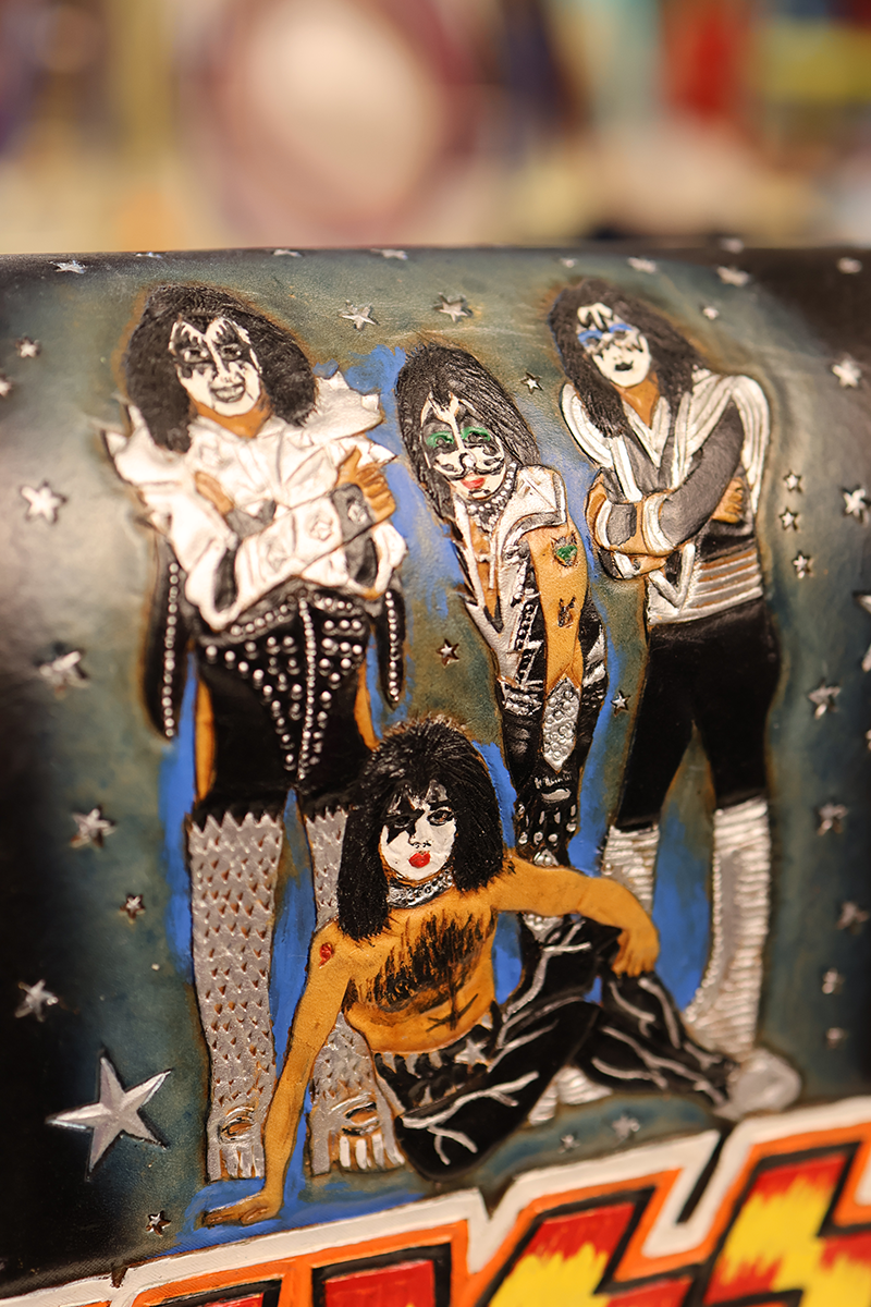 Hand Tooled & Painted KISS Purse