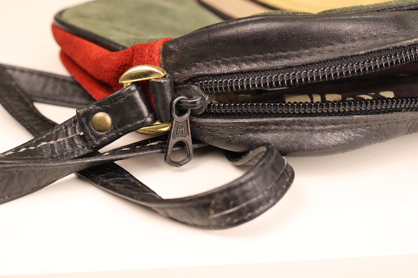 1970s Suede Niki Milano Color Block Purse