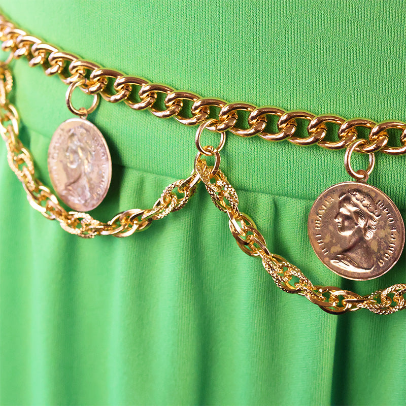 Deadstock Chain Swag Belts with Coin Charms