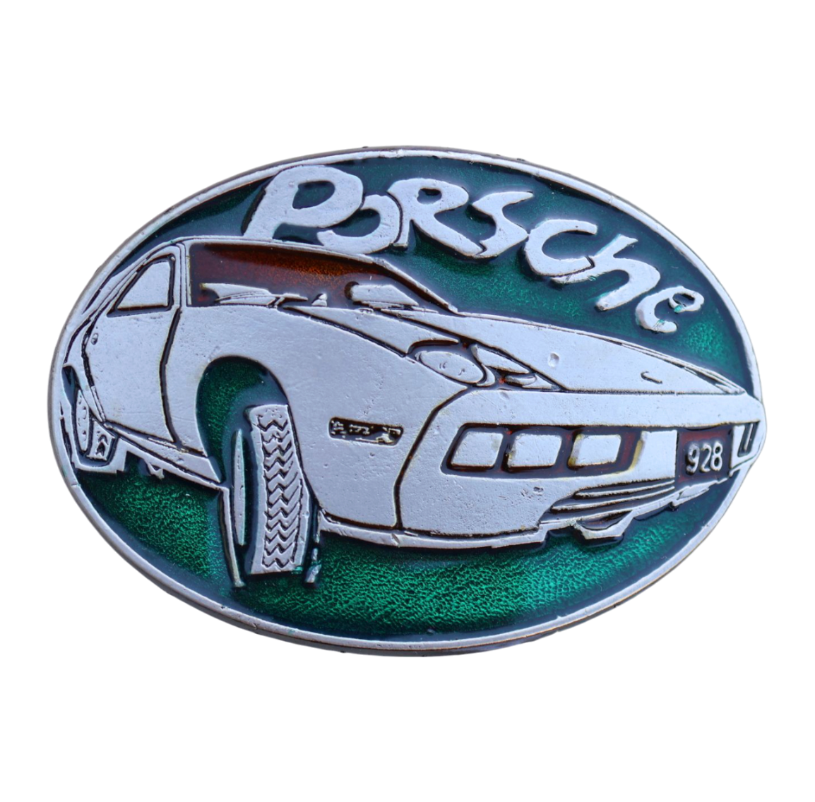 vintage Belt buckle with Porsche car design