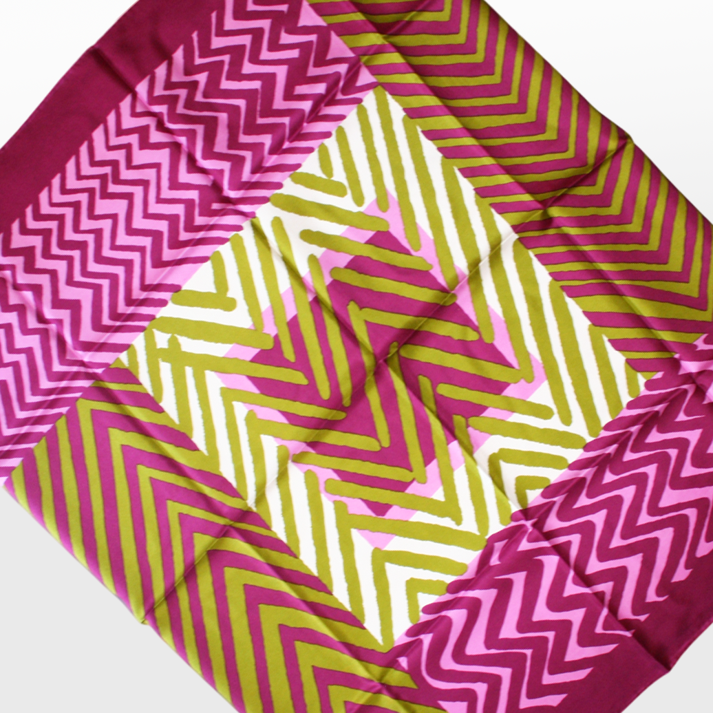 Hatch Print Silk Scarf by Echo
