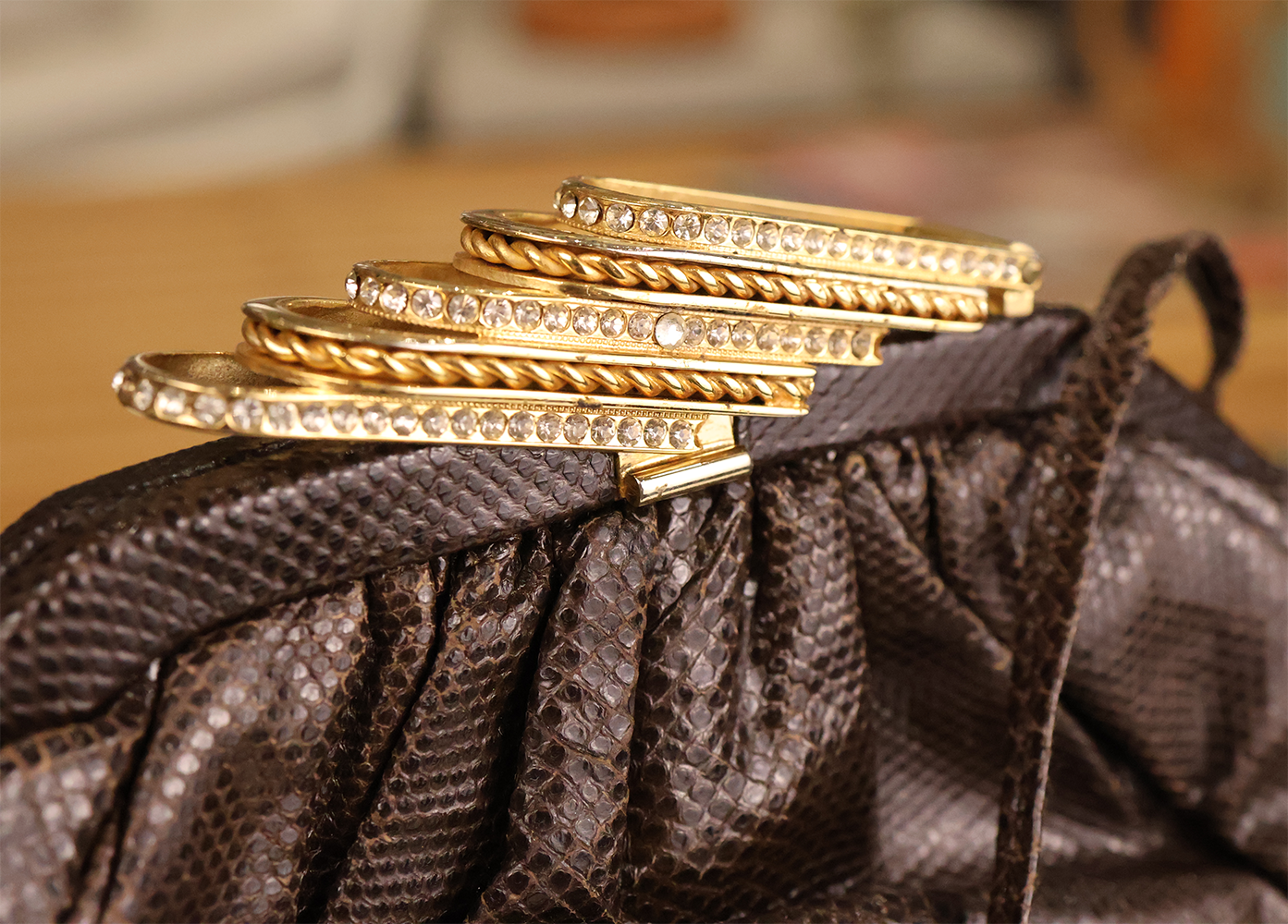 1980s Sharif El-Fouly Lizard Skin Handbag