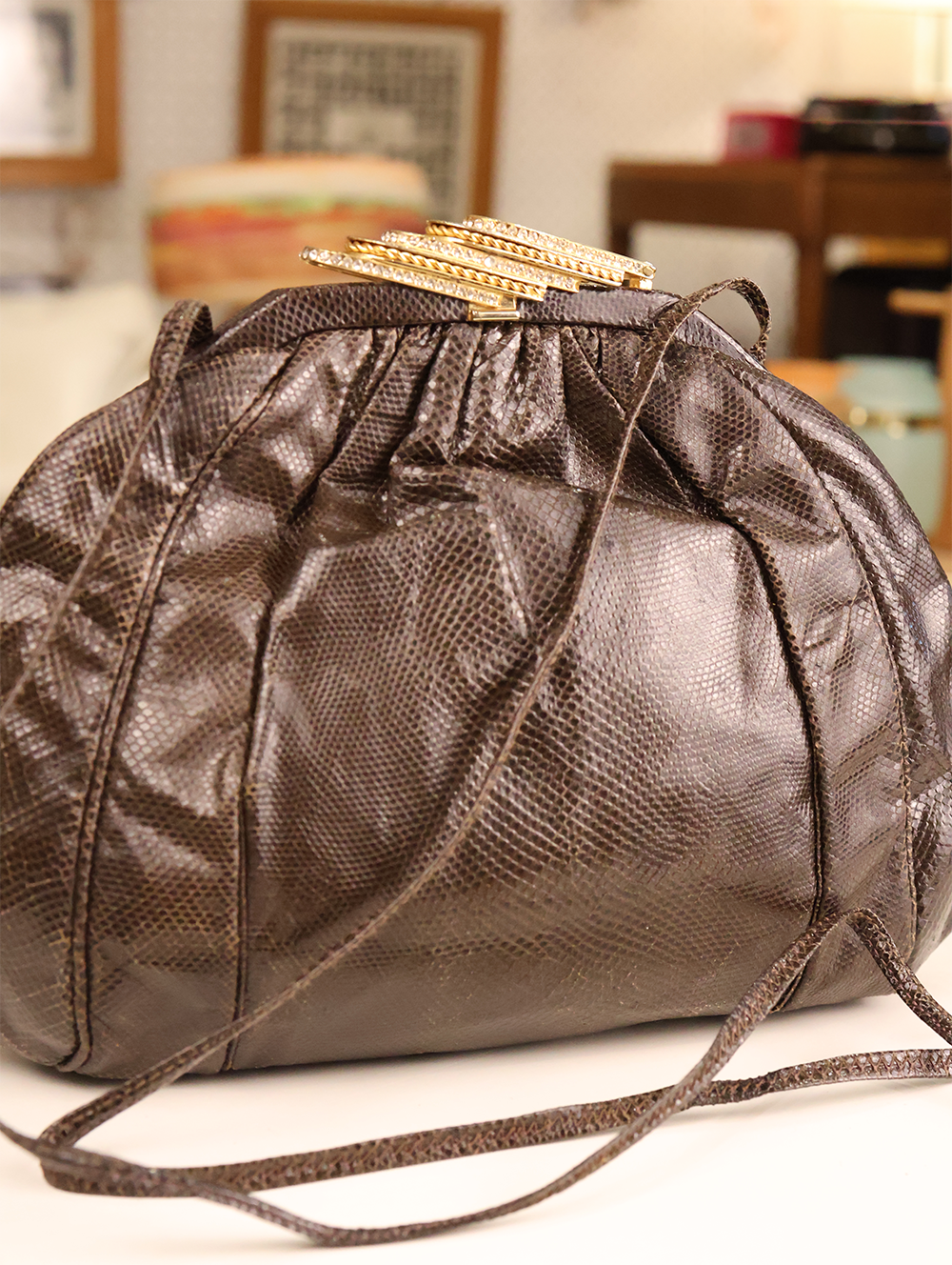1980s Sharif El-Fouly Lizard Skin Handbag