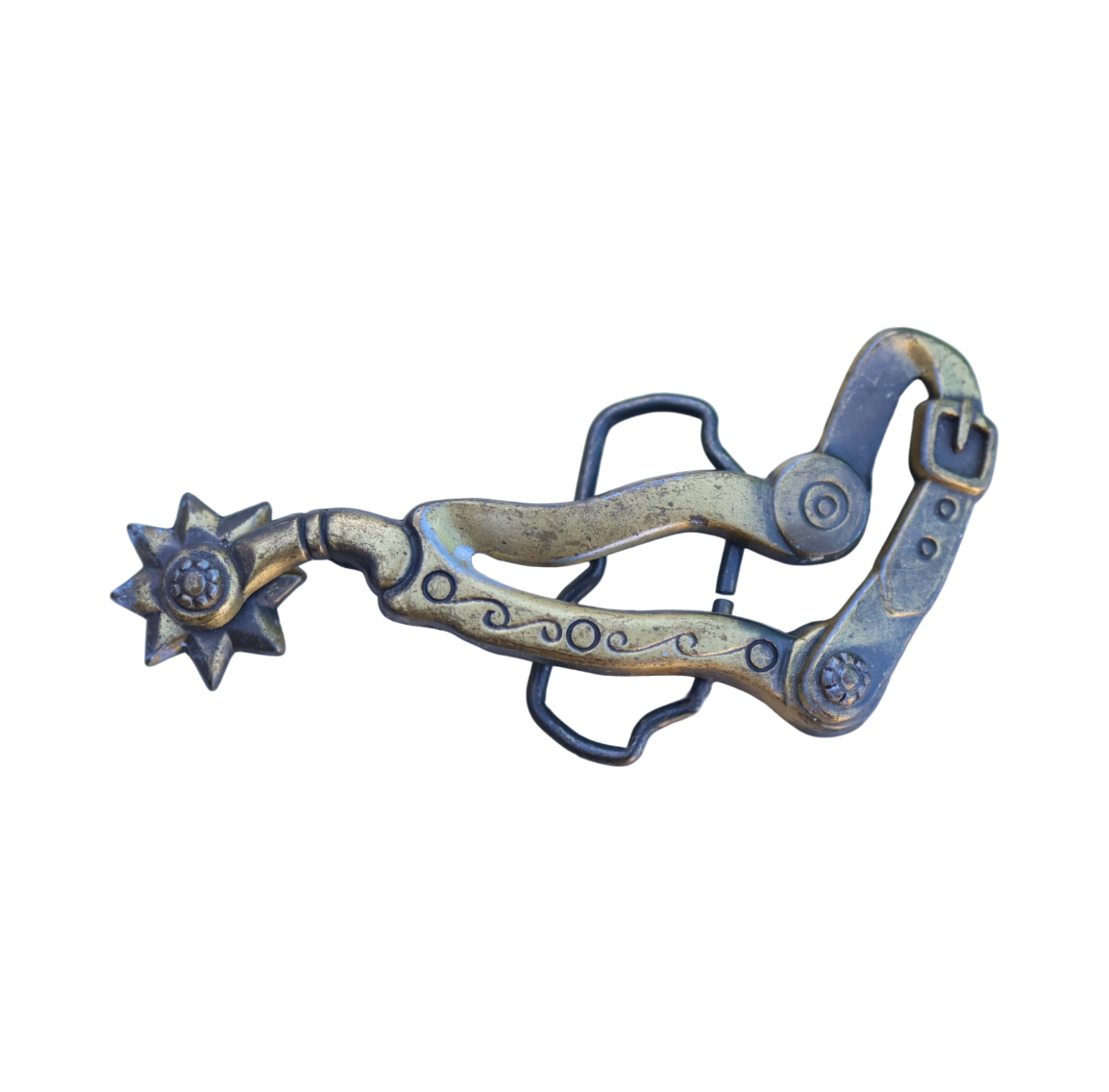 vintage brass spur belt buckle