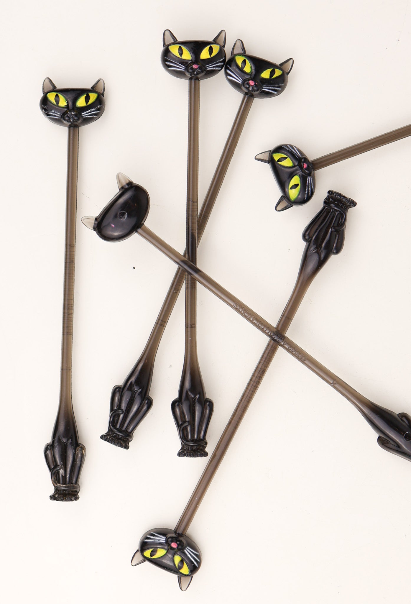 Y2K Black Cat Retro Swizzle Sticks by Accoutrements