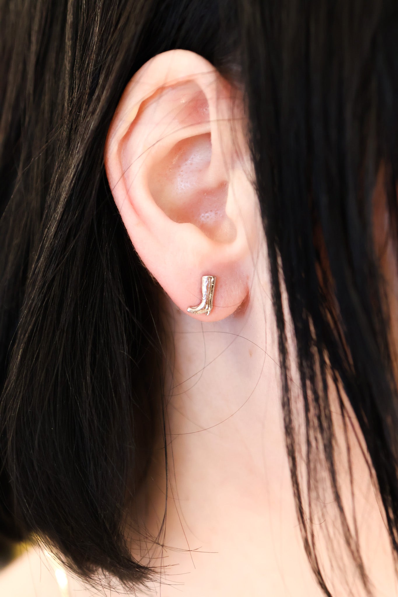 Vintage Western Silver Tone Stud Earrings