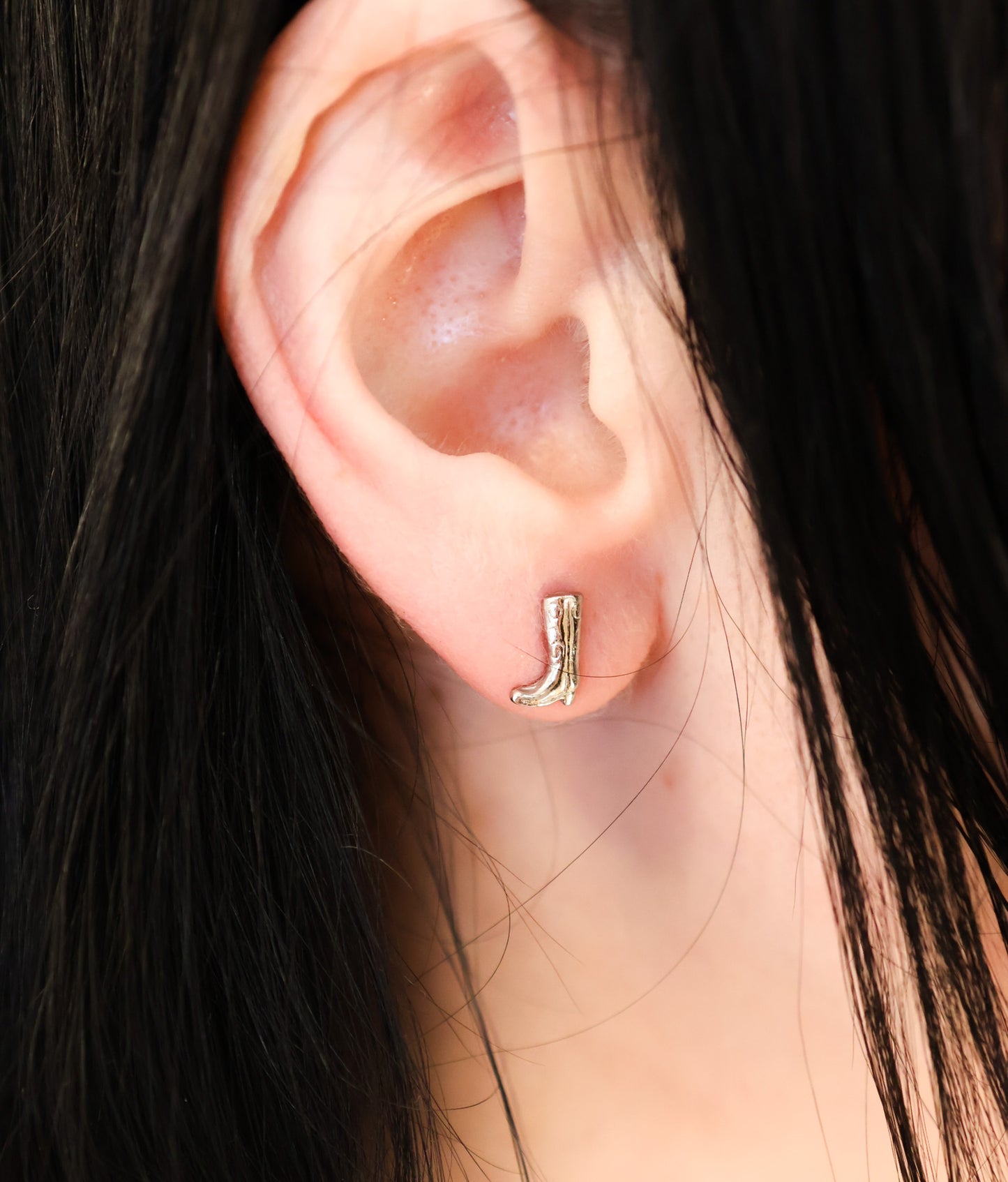Vintage Western Silver Tone Stud Earrings