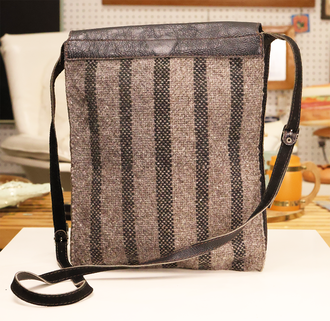 Handmade Leather & Wool Satchel