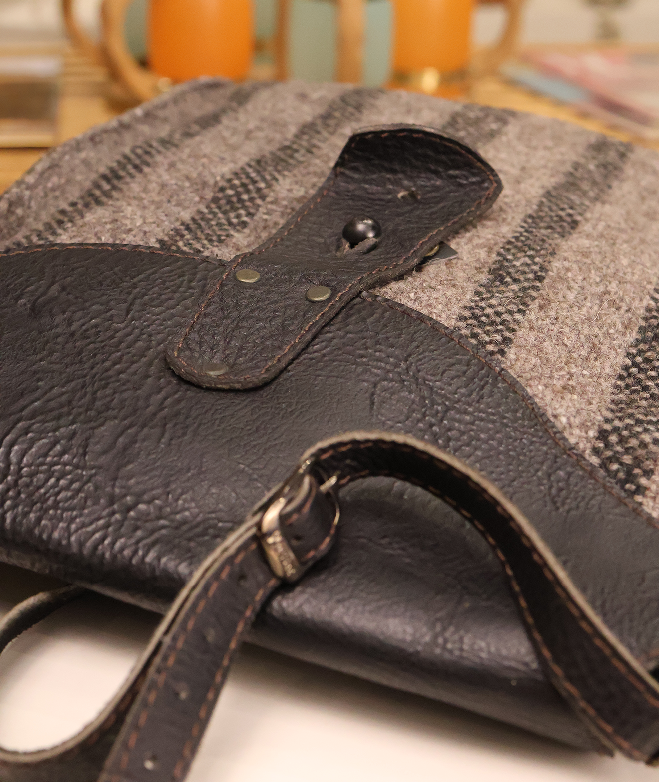 Handmade Leather & Wool Satchel