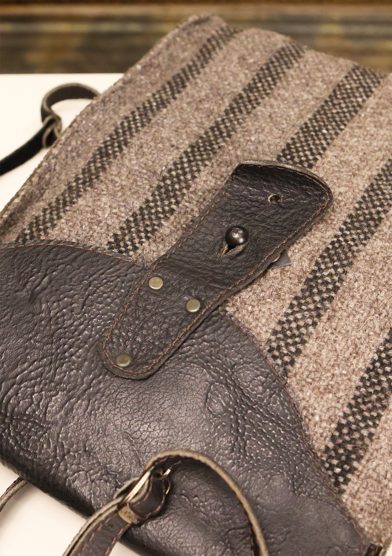 Handmade Leather & Wool Satchel