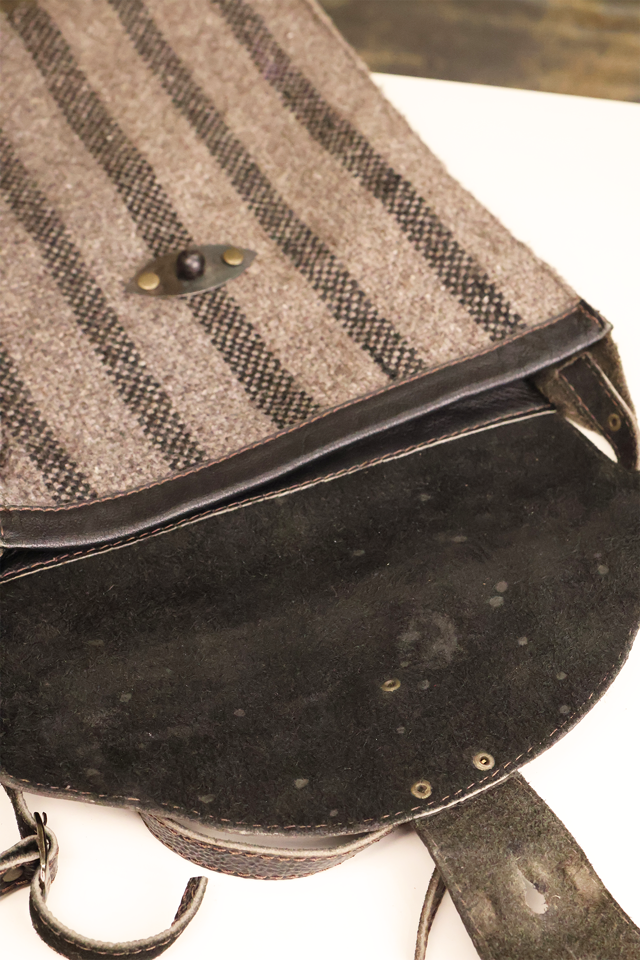Handmade Leather & Wool Satchel