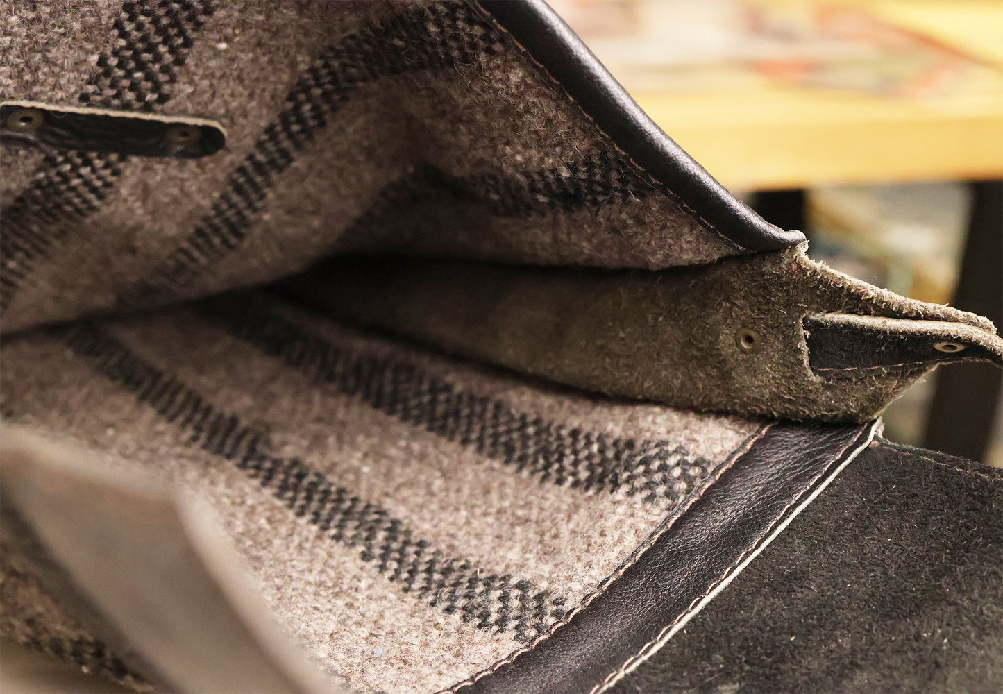 Handmade Leather & Wool Satchel