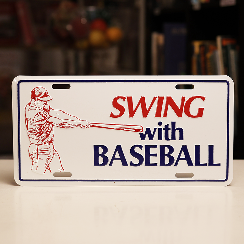 "Swing With Baseball" Novelty License Plate
