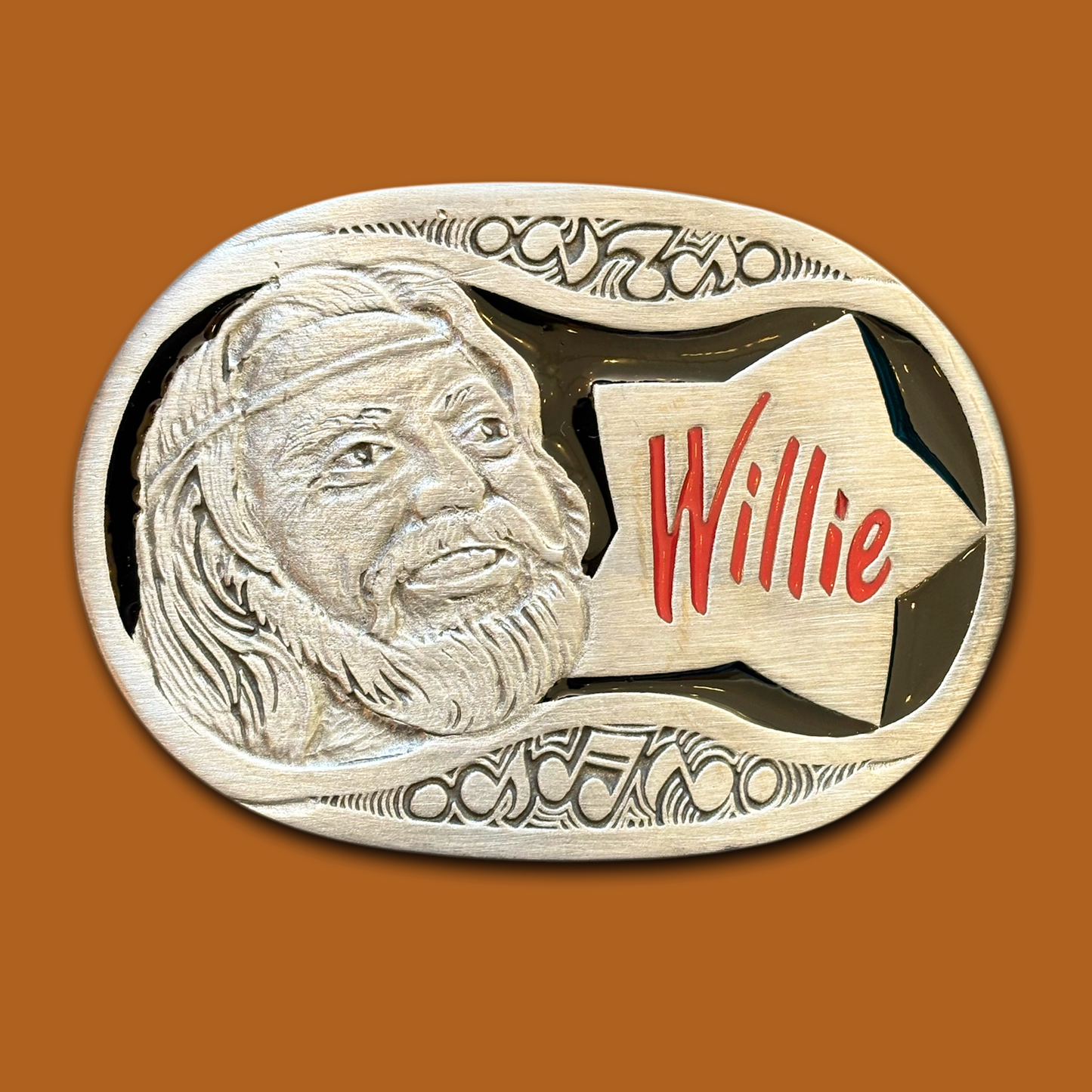 Deadstock Willie Nelson Belt Buckle