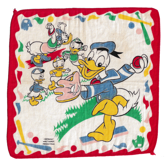 Vintage Donald Duck & Friends Baseball Handkerchief