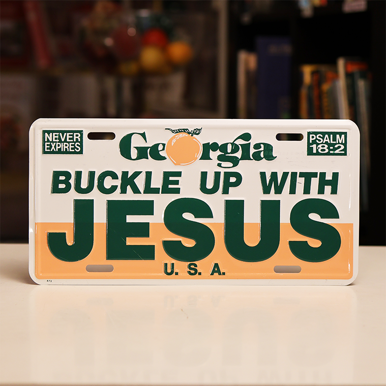 "Buckle Up With Jesus" Novelty License Plate