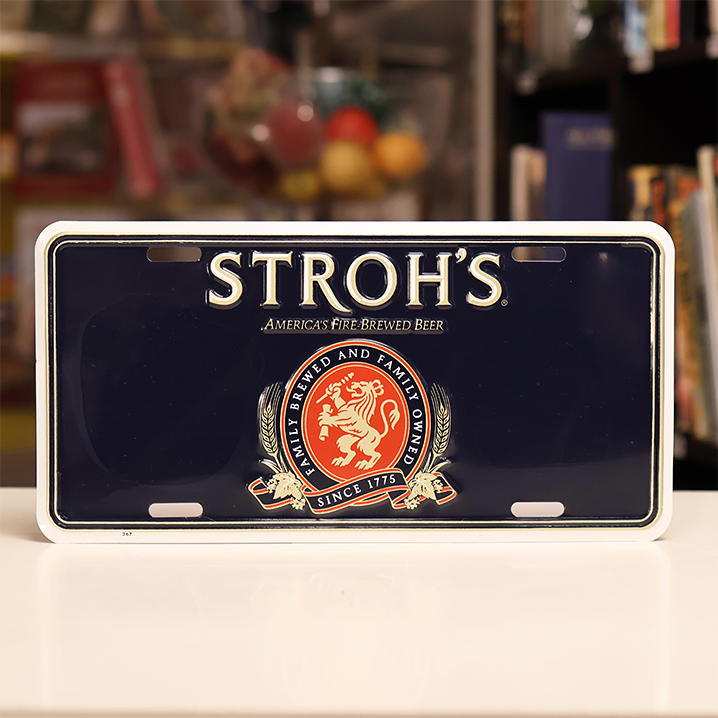 Stroh's Beer Novelty License Plate