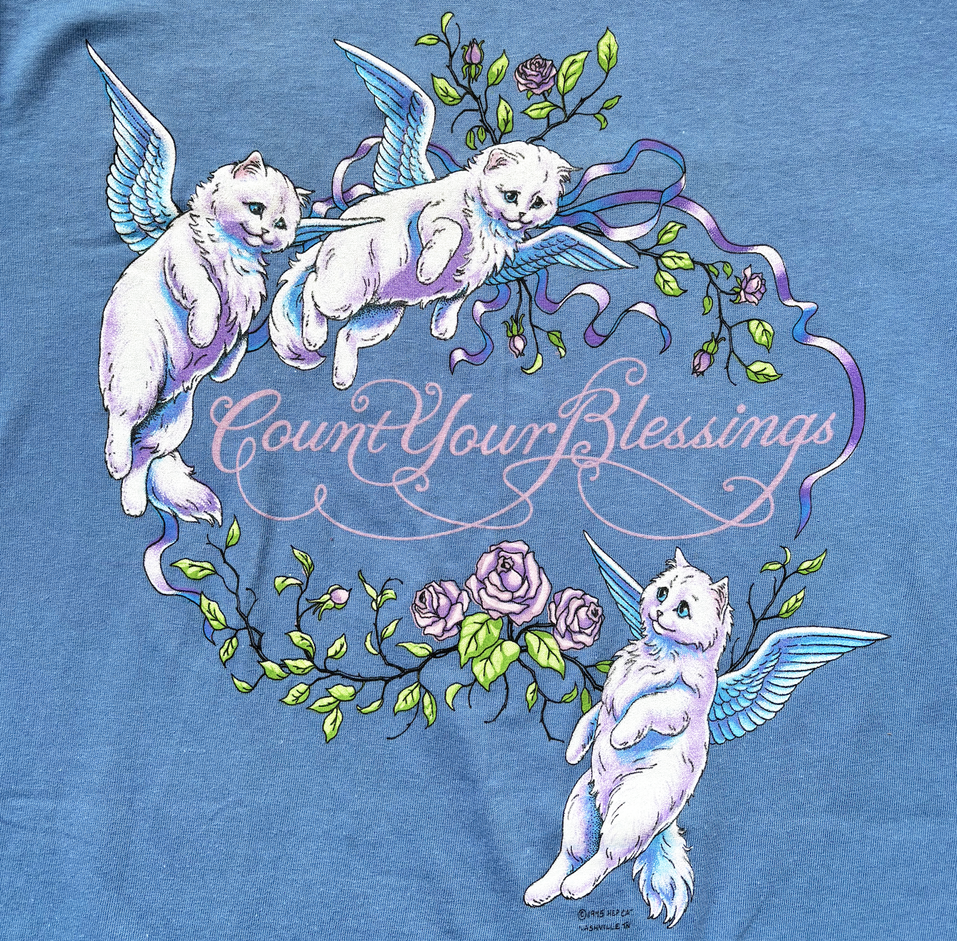 "Count Your Blessings" Angel Kitties Hep Cat Tee