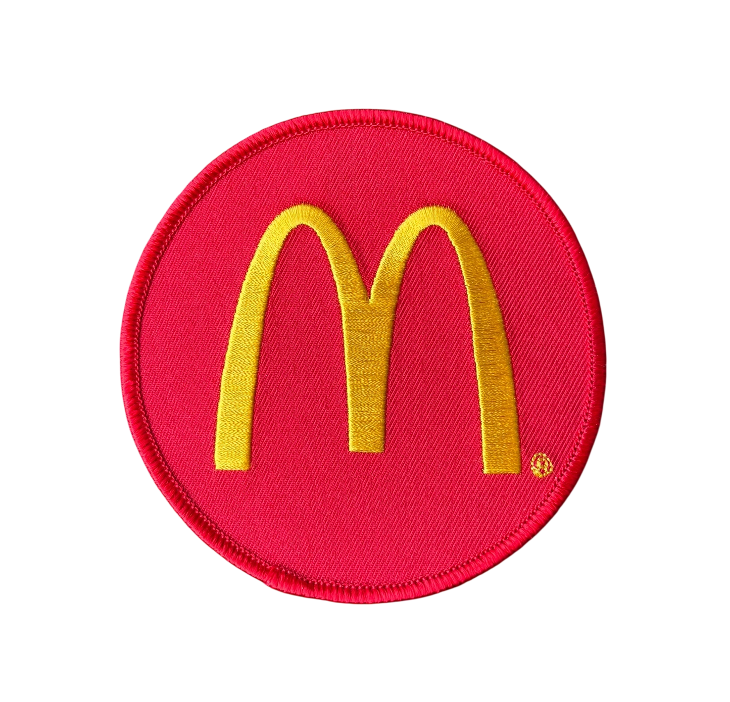 Vintage McDonald’s red embroidered patch with Golden Arches logo, deadstock new old stock