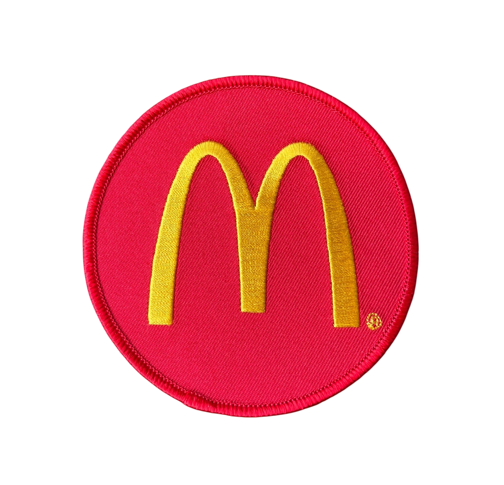 Vintage McDonald’s red embroidered patch with Golden Arches logo, deadstock new old stock