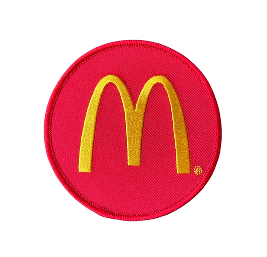 Vintage McDonald’s red embroidered patch with Golden Arches logo, deadstock new old stock