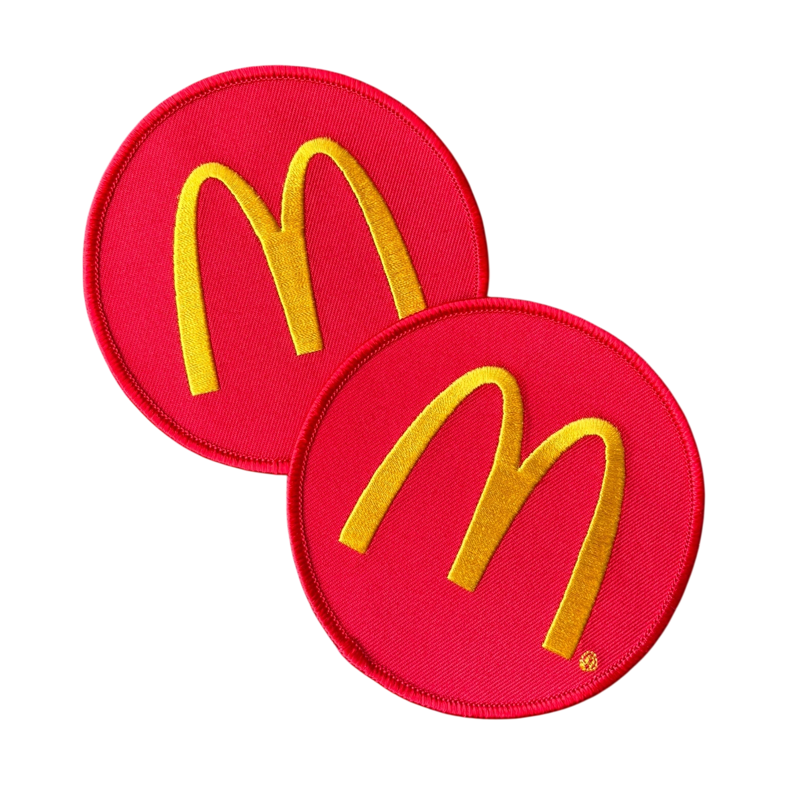 Vintage McDonald’s red embroidered patch with Golden Arches logo, deadstock new old stock