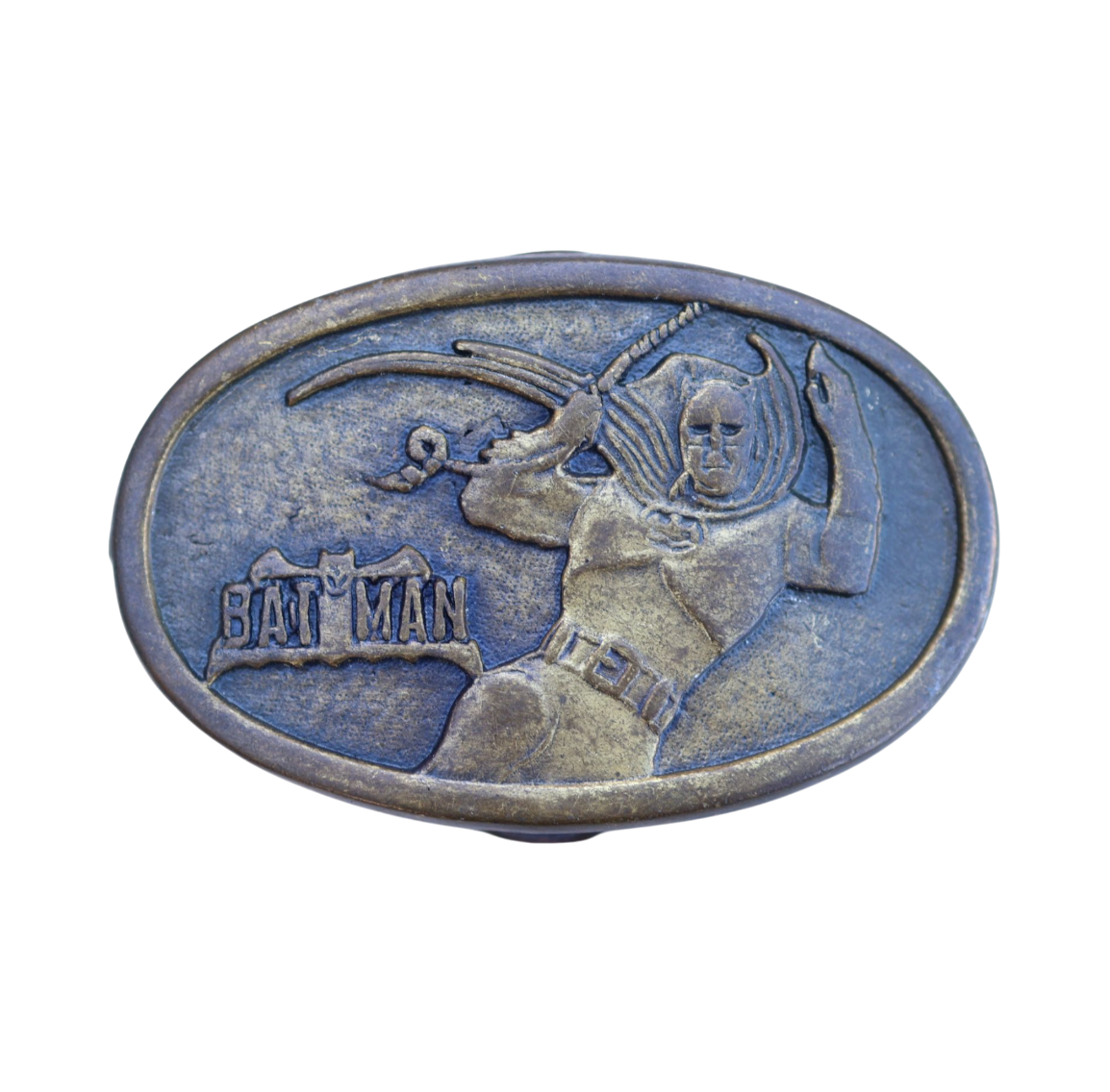 vintage brass batman belt buckle