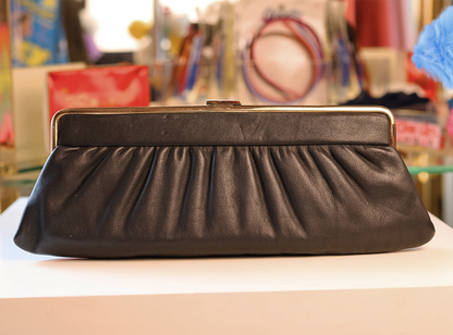 Vintage Rieke Modell Black Leather Clutch